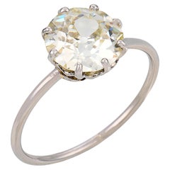 Anillo de compromiso Art Déco GIA 1.95 quilates diamante platino