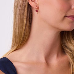 Victorian ruby 18k yellow gold earrings
