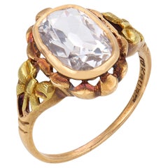 Victorian GIA 1.50 carat diamond 10k yellow gold ring