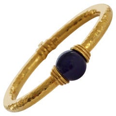 Lalaounis Lapis Lazuli Gold Bangle Bracelet