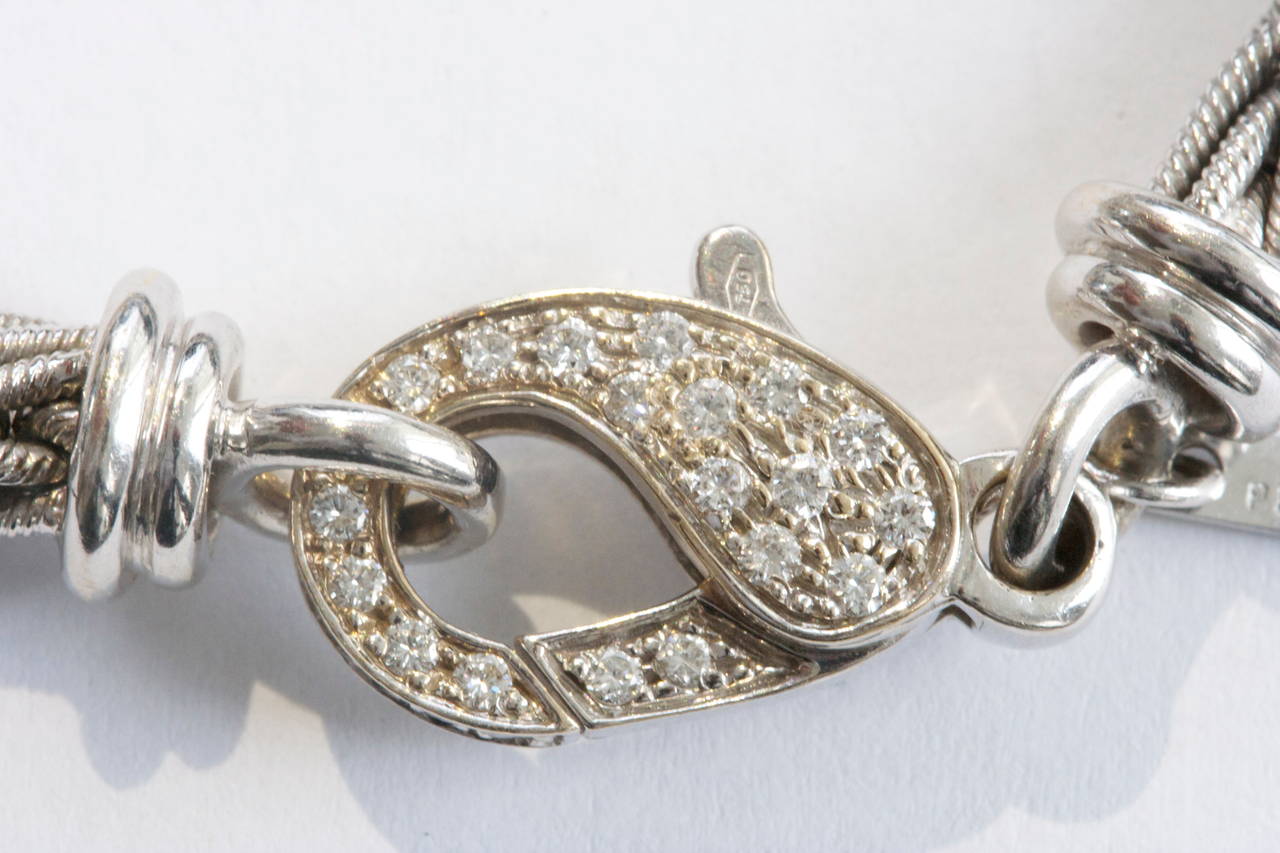 Pepi Diamond Woven Gold Bracelet In Excellent Condition In Beverly Hills, CA