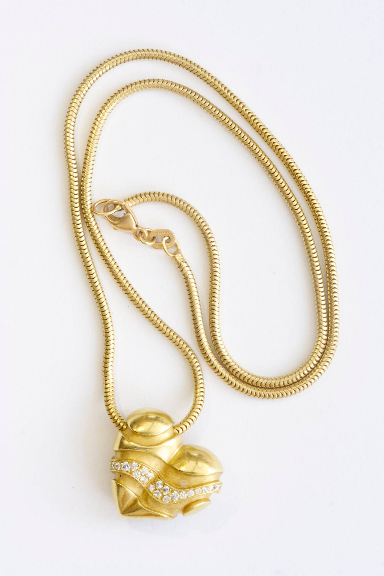 KieselsteinCord Diamond Gold Heart Necklace at 1stDibs