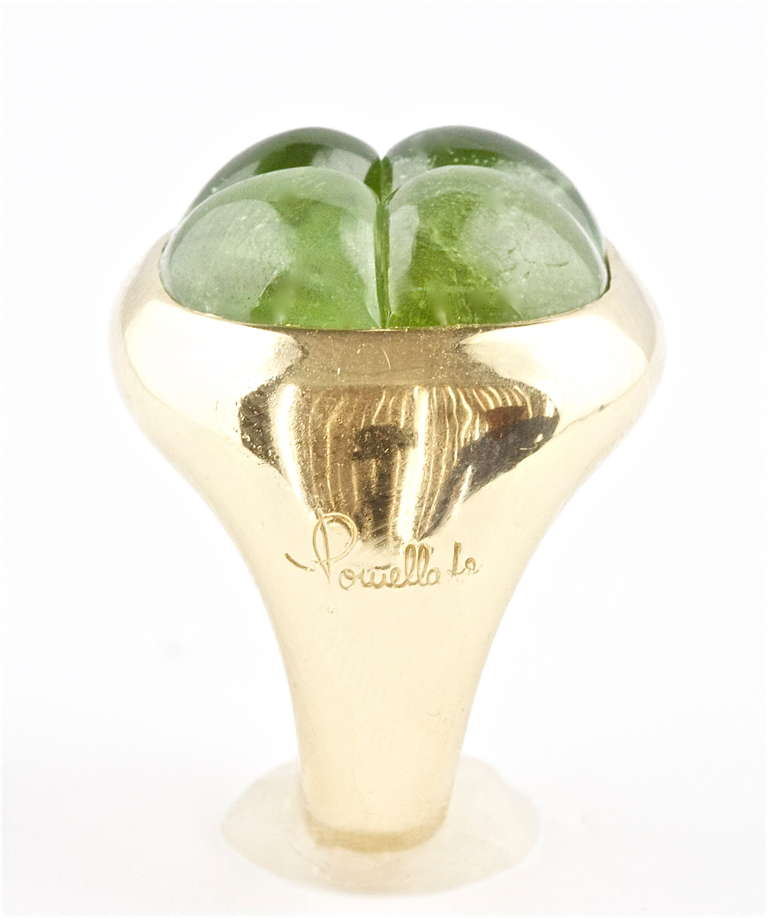 Pomellato Peridot Gold Ring In Excellent Condition In Beverly Hills, CA