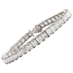 23 Carat Step Cut Diamond Platinum Bracelet