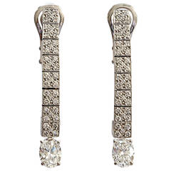 Important Chaumet GIA D Color Diamond Gold Earrings