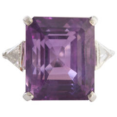 17 Carat Amethyst Diamond Gold Ring