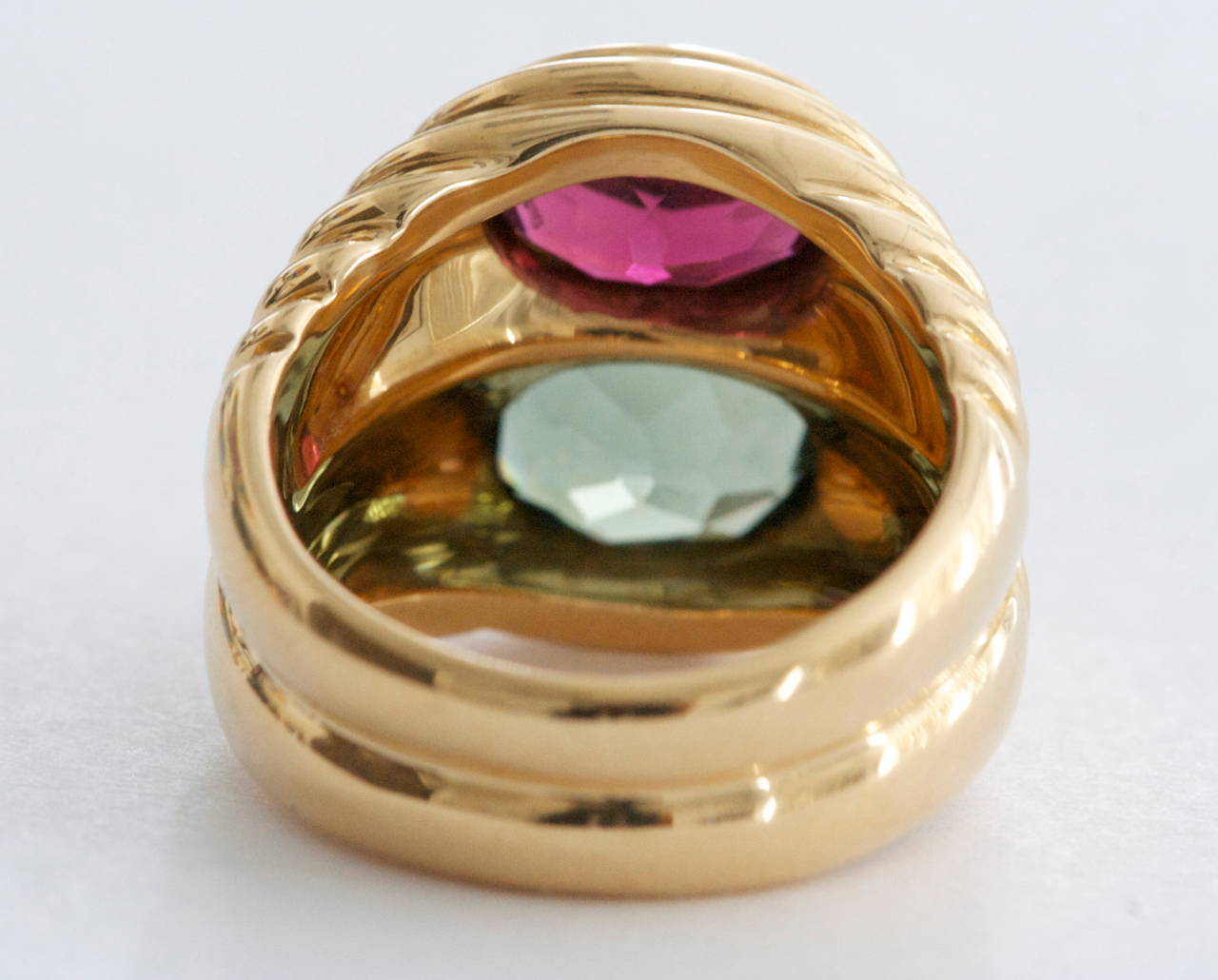 Bulgari Rubelite Tourmaline Gold Ring 1