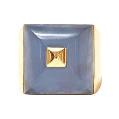 Hermes Paris Chalcedony Gold Ring
