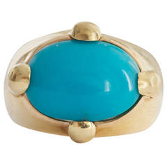 Turquoise Gold Cocktail Ring