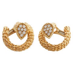 Vintage Boucheron Diamond Gold Snake Earrings