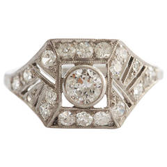 Art Deco Diamond Platinum Engagement Ring