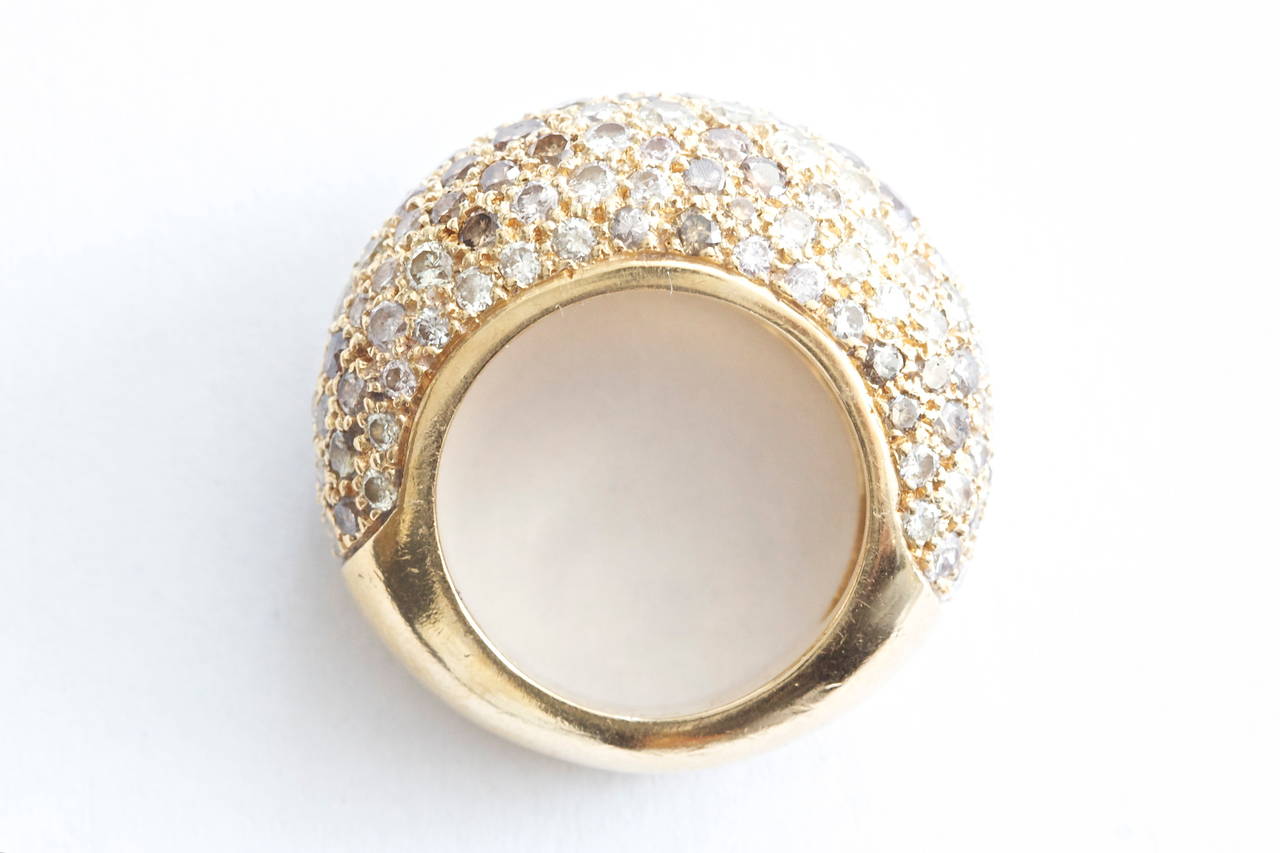Women's Cartier Large Diamond Gold Dome Ring
