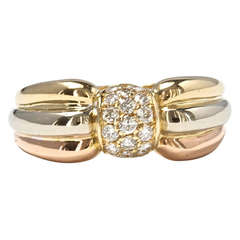 Cartier Tricolor Gold and Diamond Ring