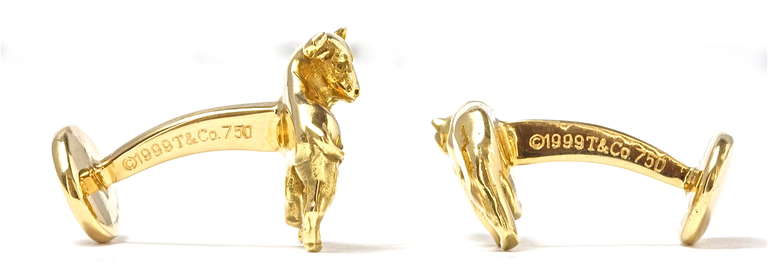 Whatever your bet, the bull and bear is here to stay. Wonderful idea by Tiffany. In 18k gold, signed and numbered.