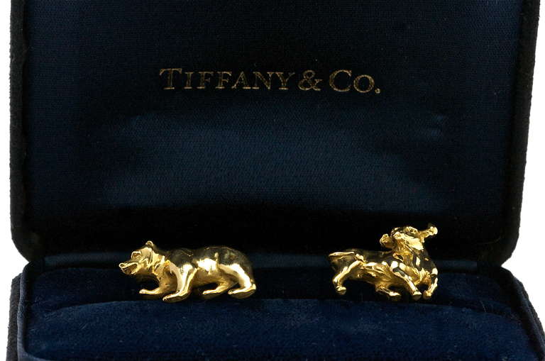 bull and bear cufflinks tiffany