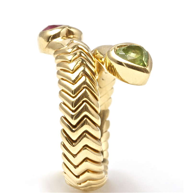 Bvlgari Tourmaline Gold Ring In Excellent Condition In Beverly Hills, CA
