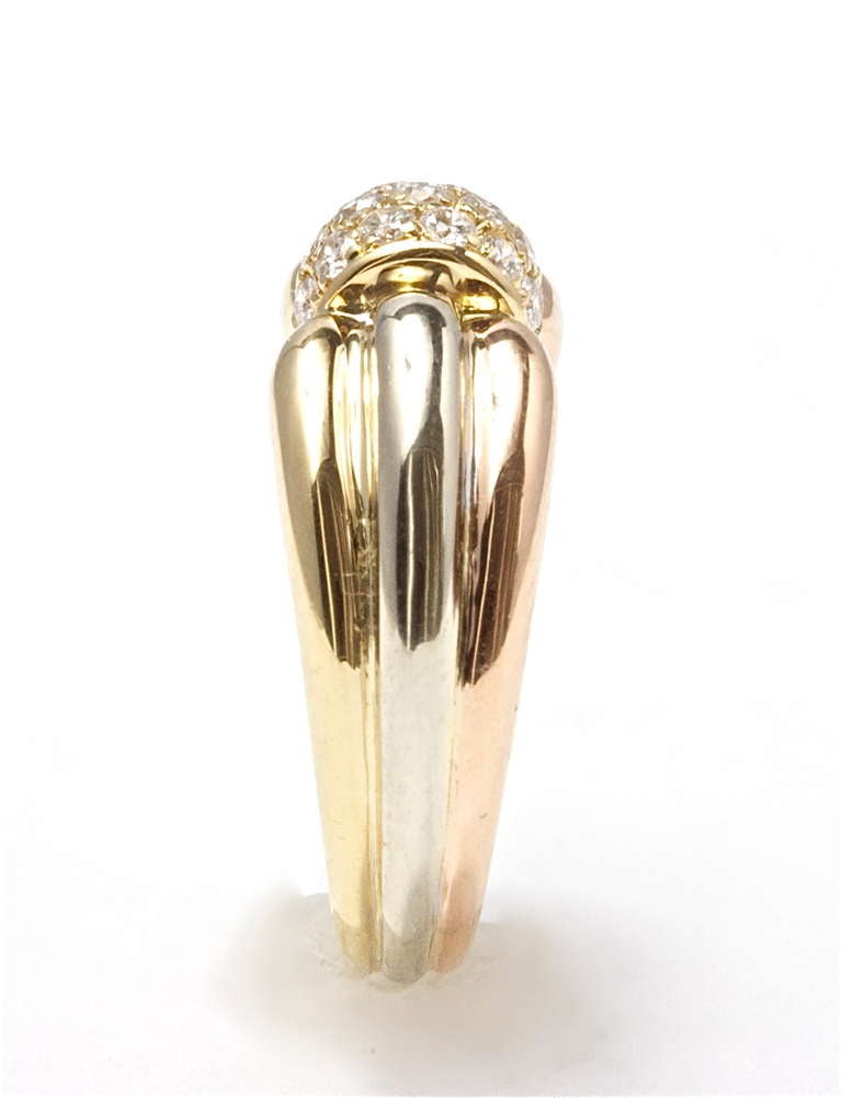 Cartier Tricolor Gold and Diamond Ring 2