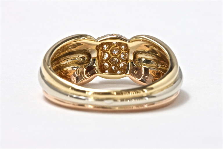 Women's Cartier Tricolor Gold and Diamond Ring