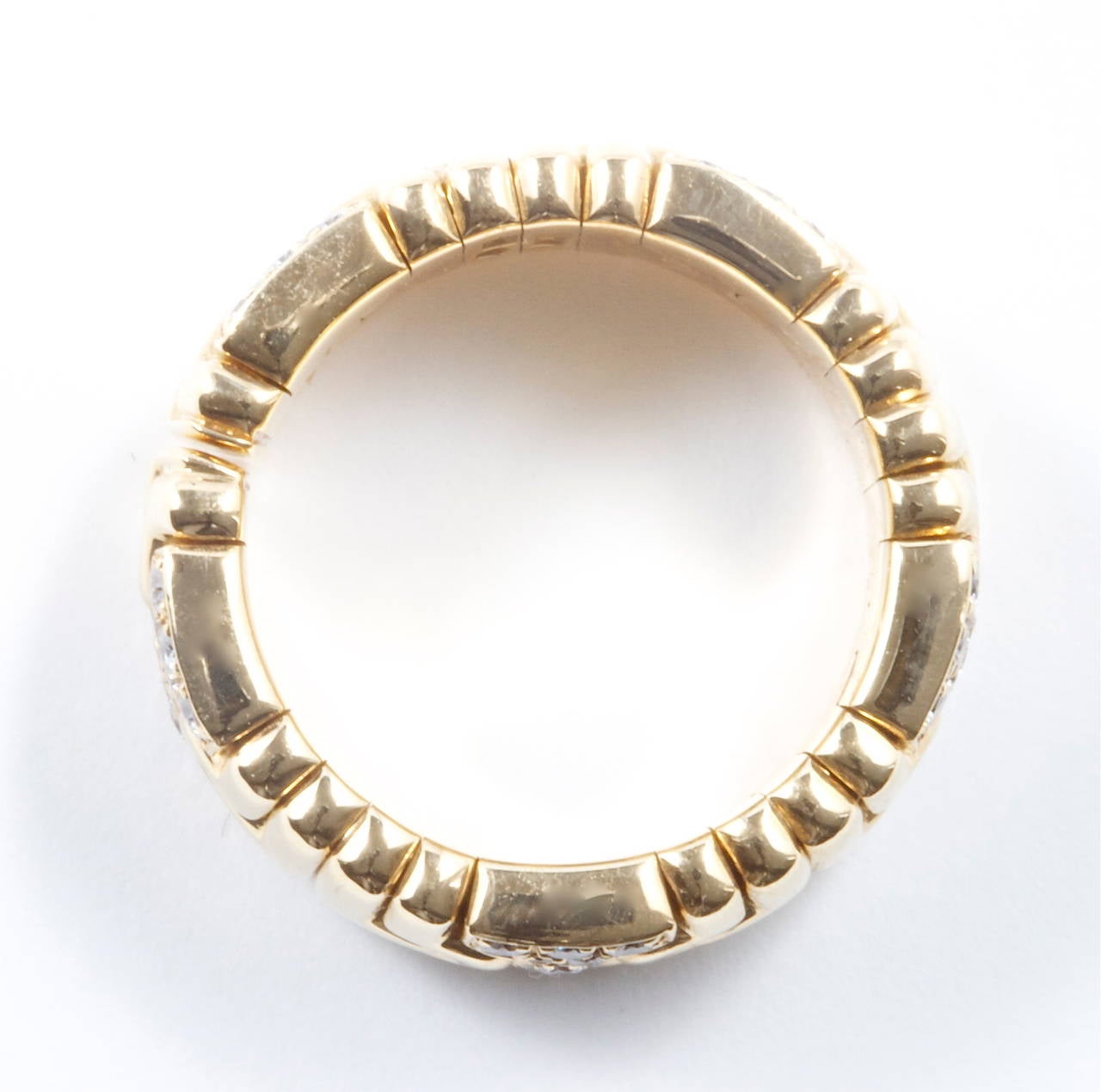Modern Bulgari Diamond Gold Band Ring