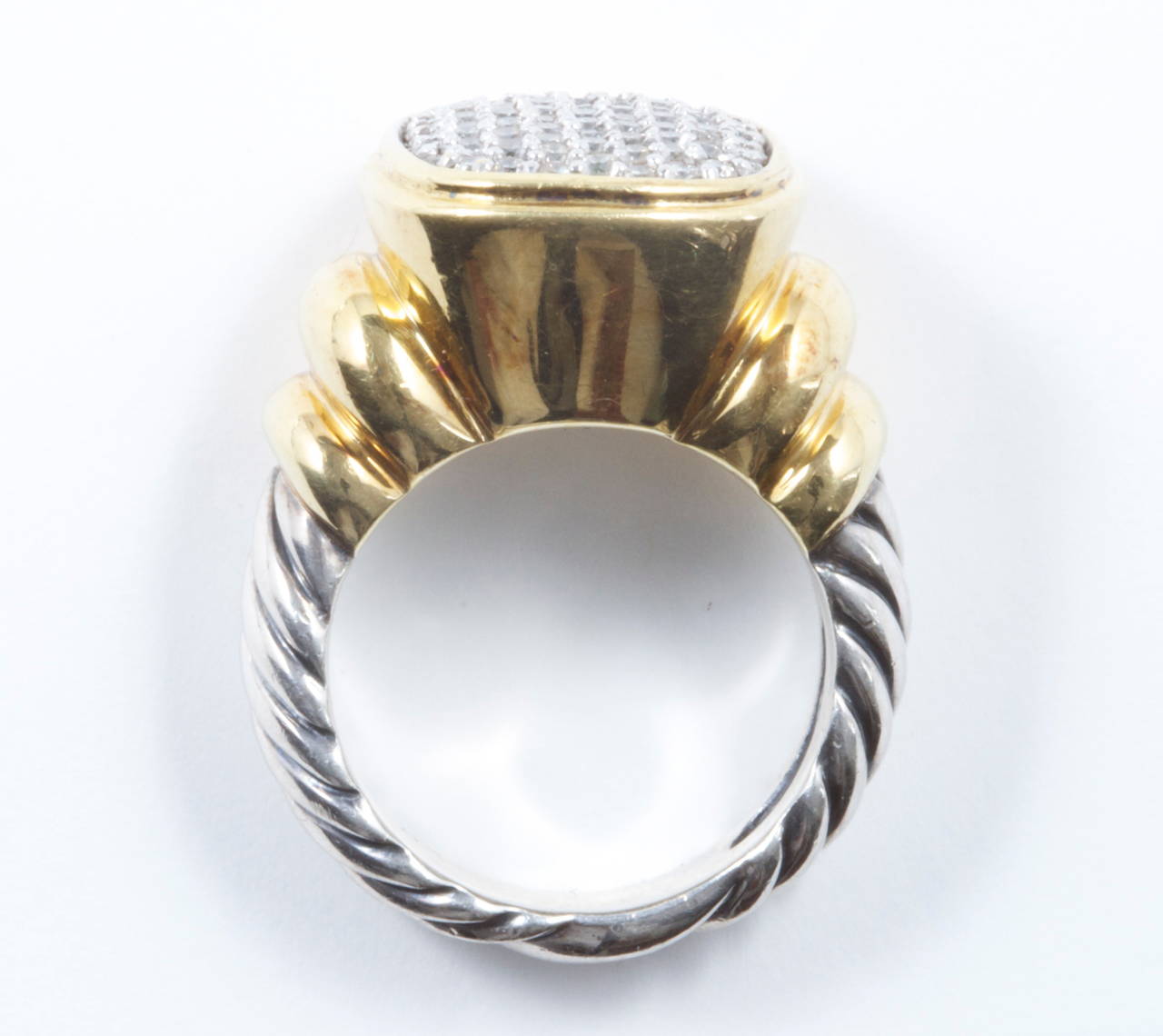 Women's David Yurman Diamond Gold & Stainless Steel Ring