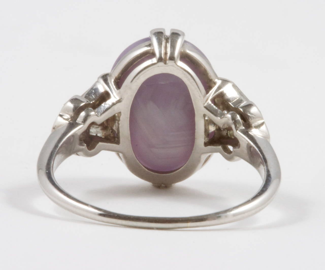 Women's Art Deco Lavender Star Sapphire Platinum Ring