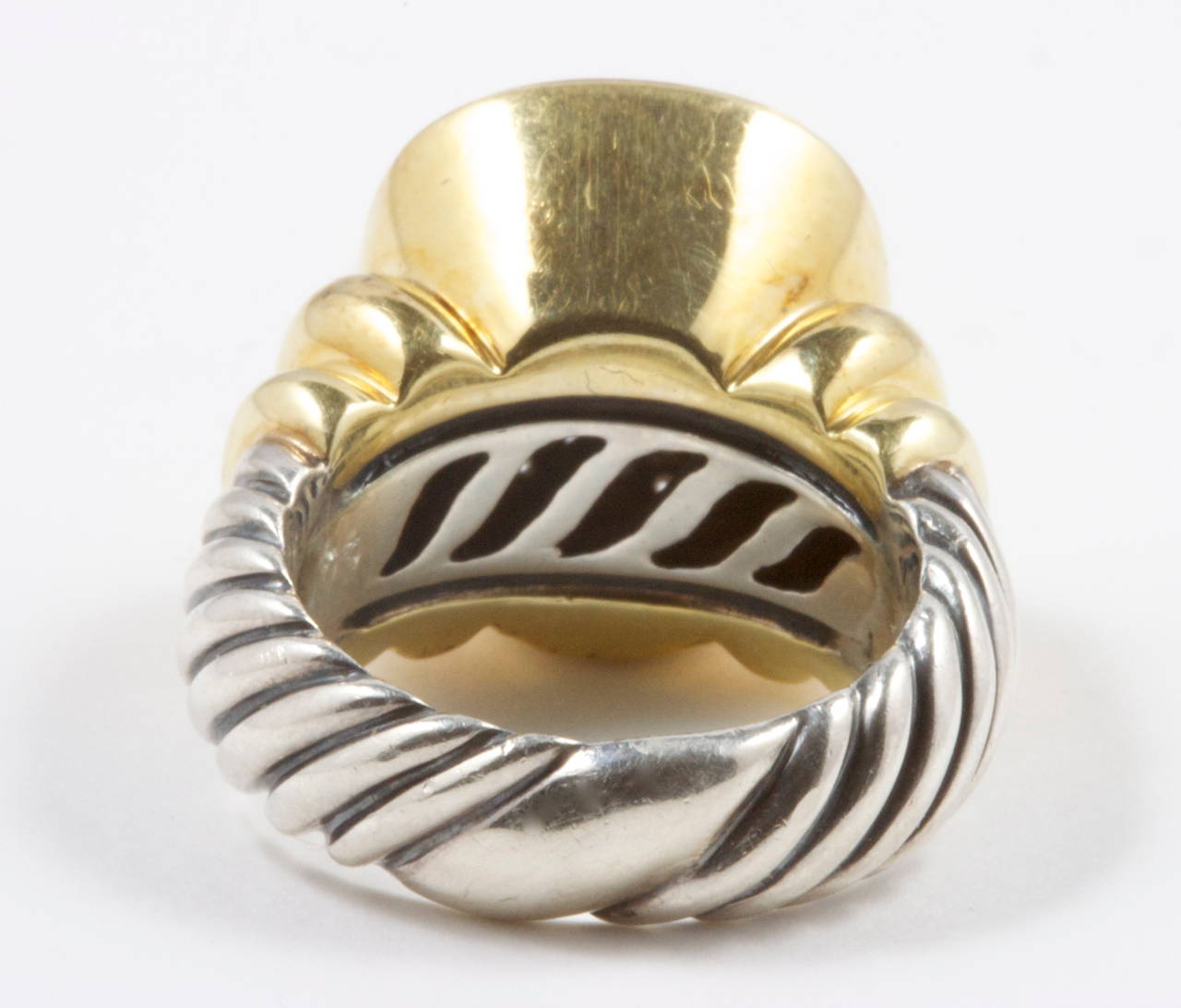 David Yurman Diamond Gold & Stainless Steel Ring 1