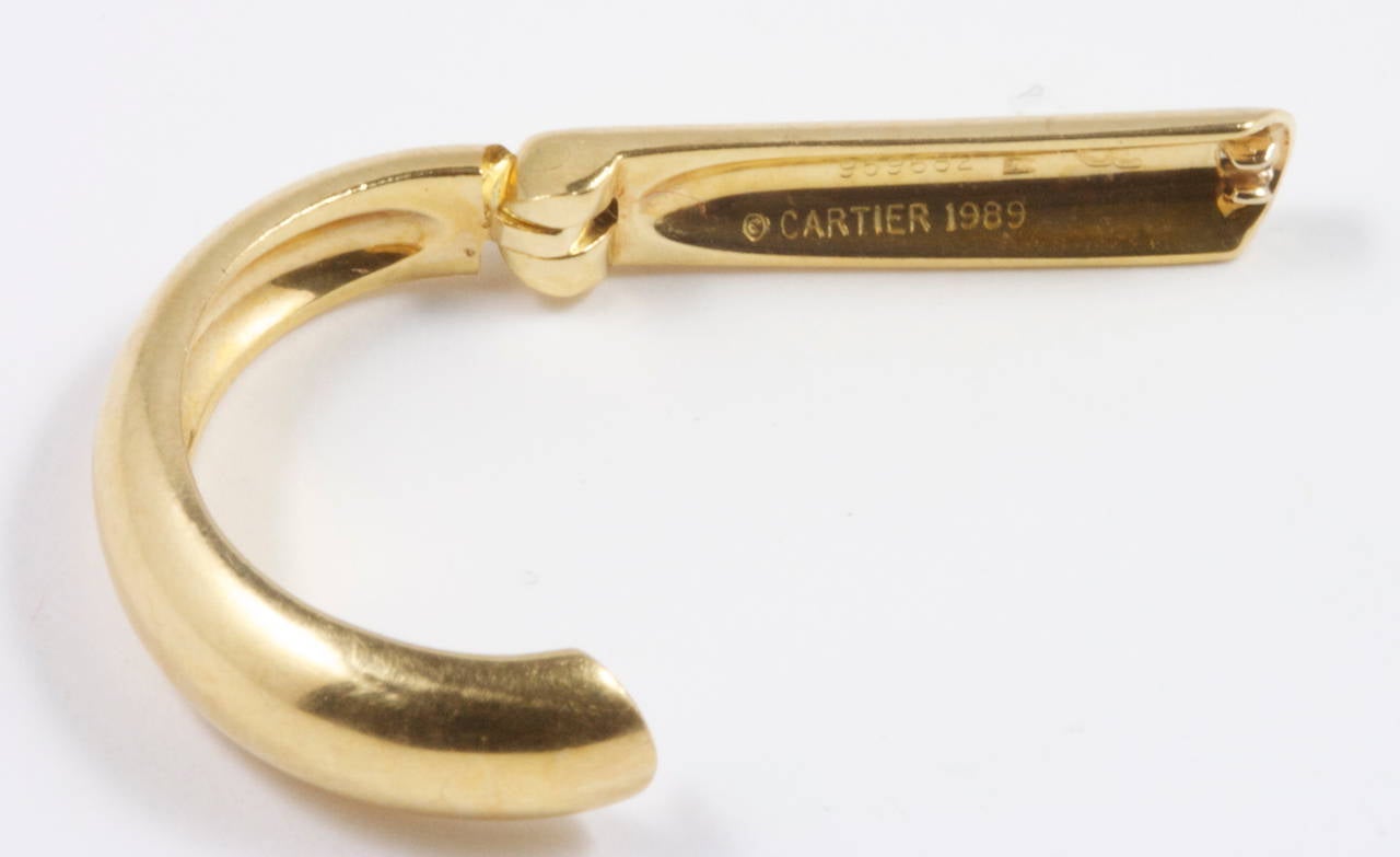 Cartier Elegant Gold Half Circle Cufflinks In Excellent Condition In Beverly Hills, CA