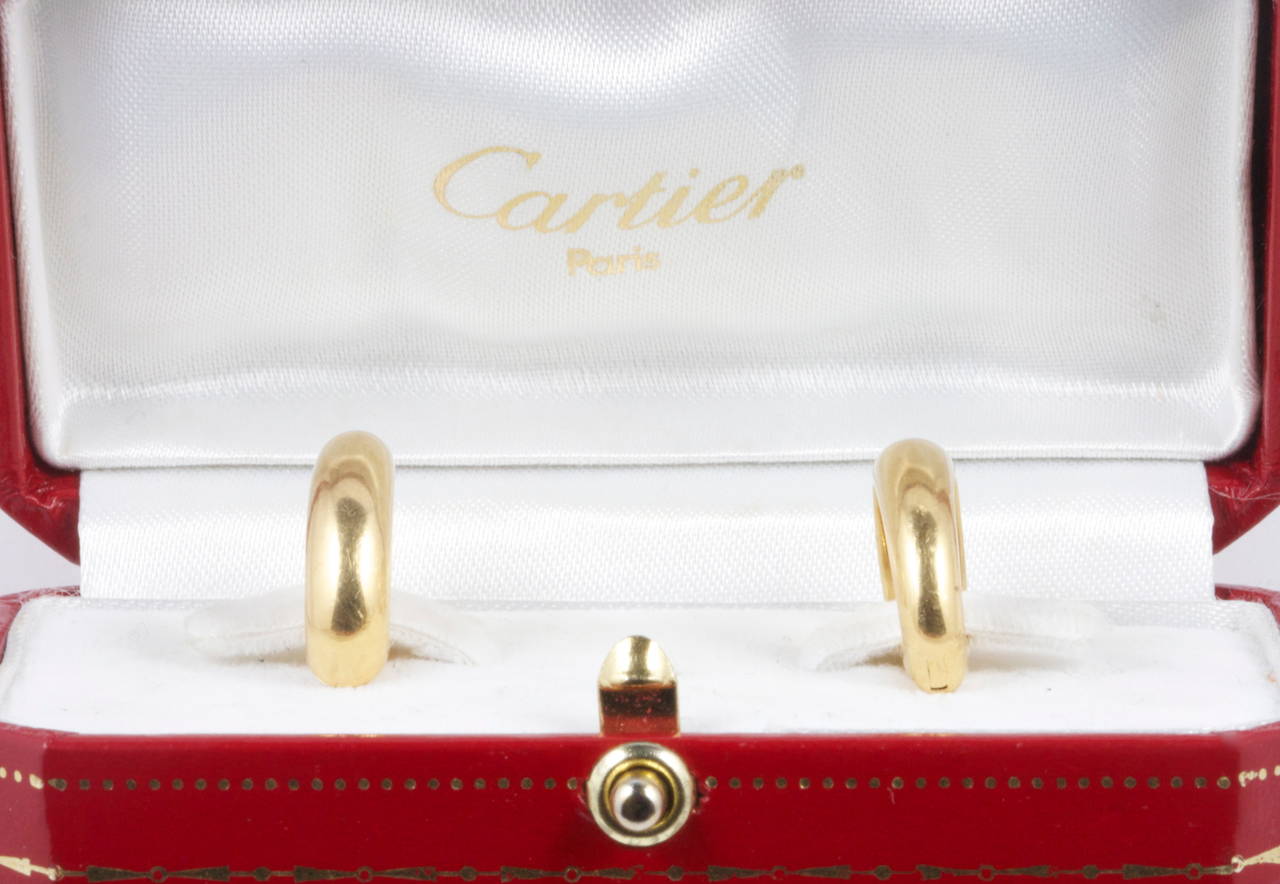 Women's Cartier Elegant Gold Half Circle Cufflinks