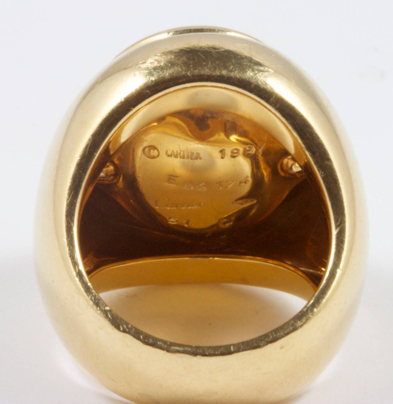 Cartier Bold Citrine Gold Ring In Excellent Condition In Beverly Hills, CA