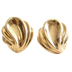 Tiffany & Co. Gold Scalloped Earrings