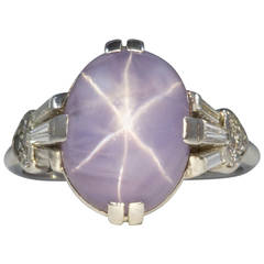 Art Deco Lavender Star Sapphire Platinum Ring