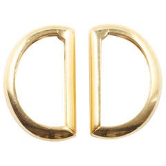 Cartier Elegant Gold Half Circle Cufflinks