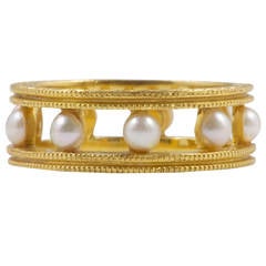 Vintage Cathy Waterman Pearl Gold Ring