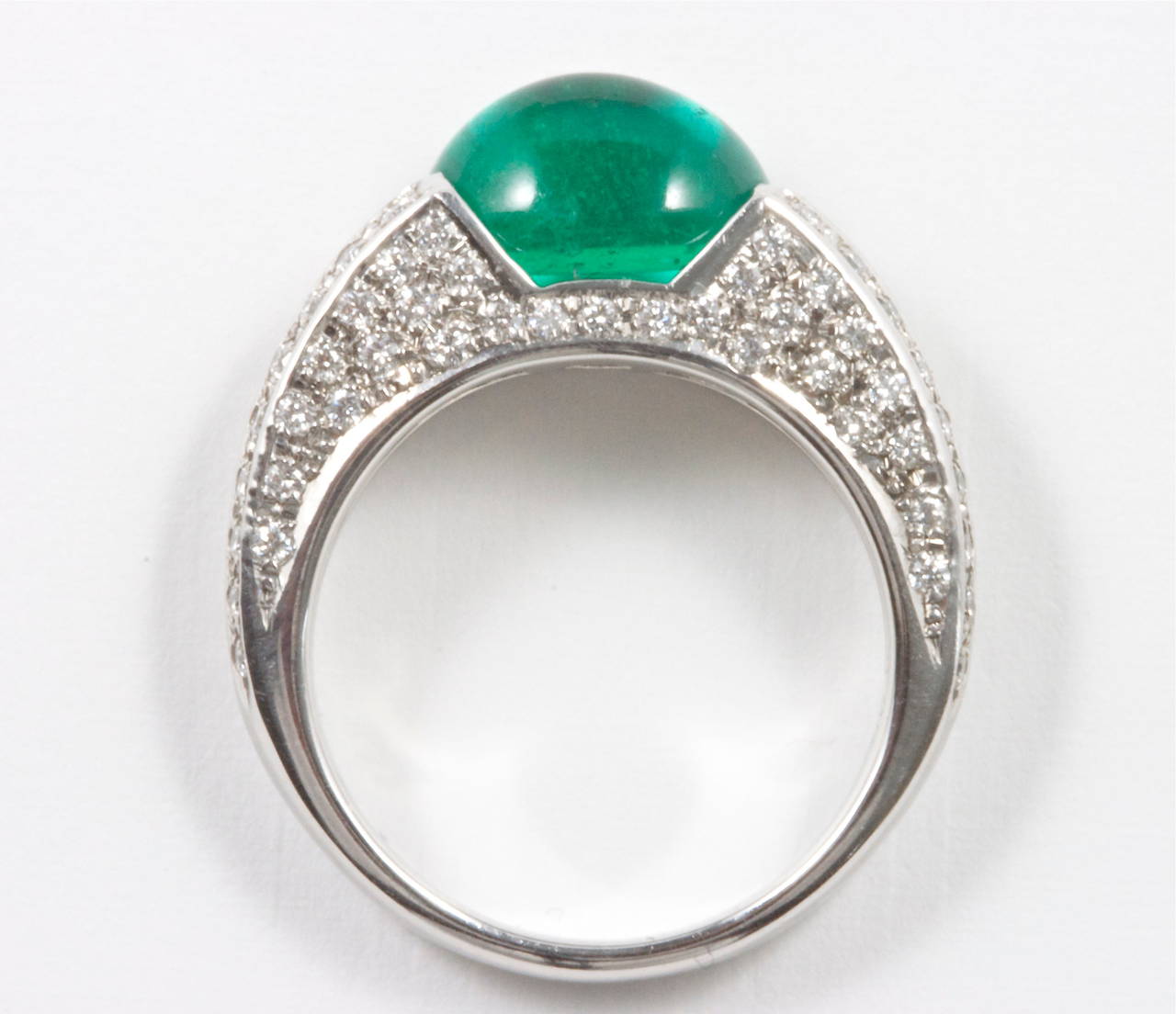 3.35 Carat Colombian Emerald Diamond Platinum Ring In Excellent Condition In Beverly Hills, CA