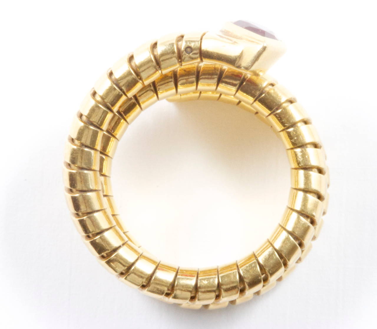 Women's Bulgari Tubogas Ruby Gold Ring