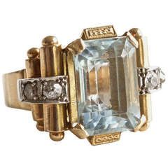 Aquamarine Gold Ring