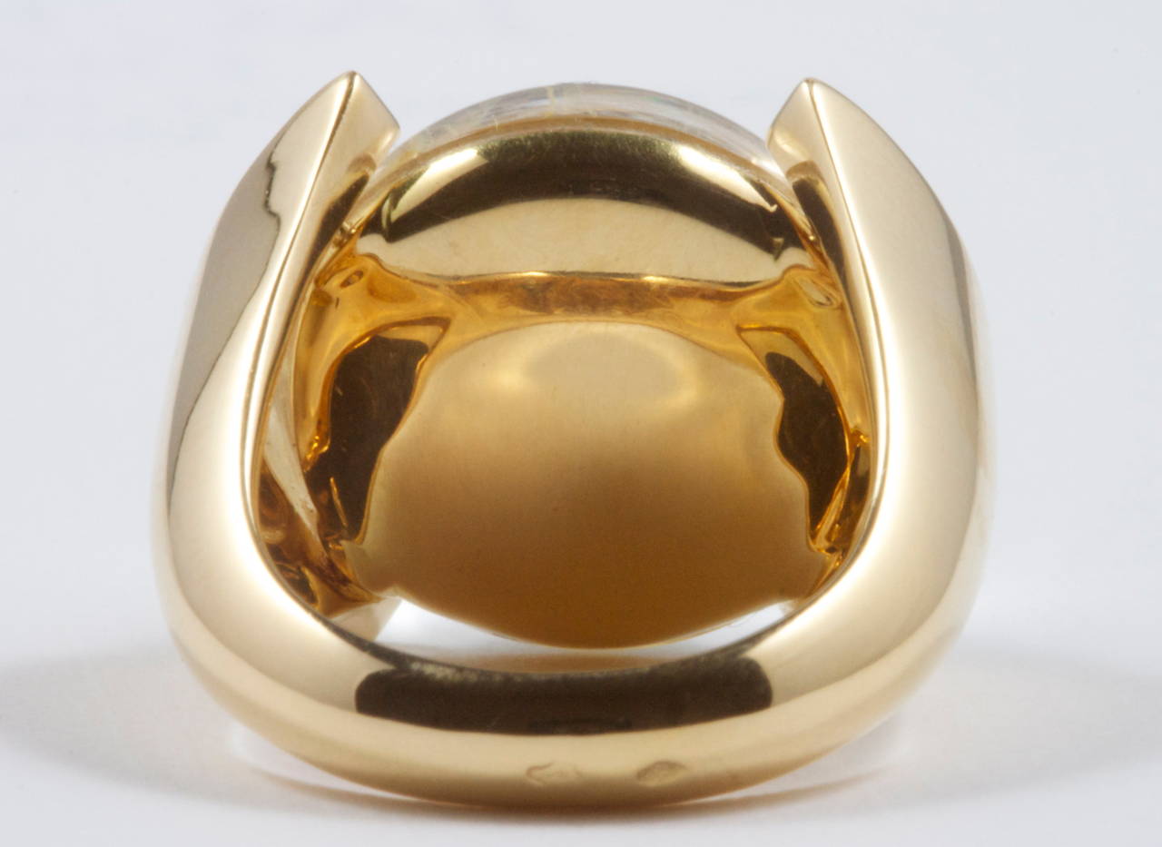 Modern Cartier Rock Crystal Diamond Gold Ring