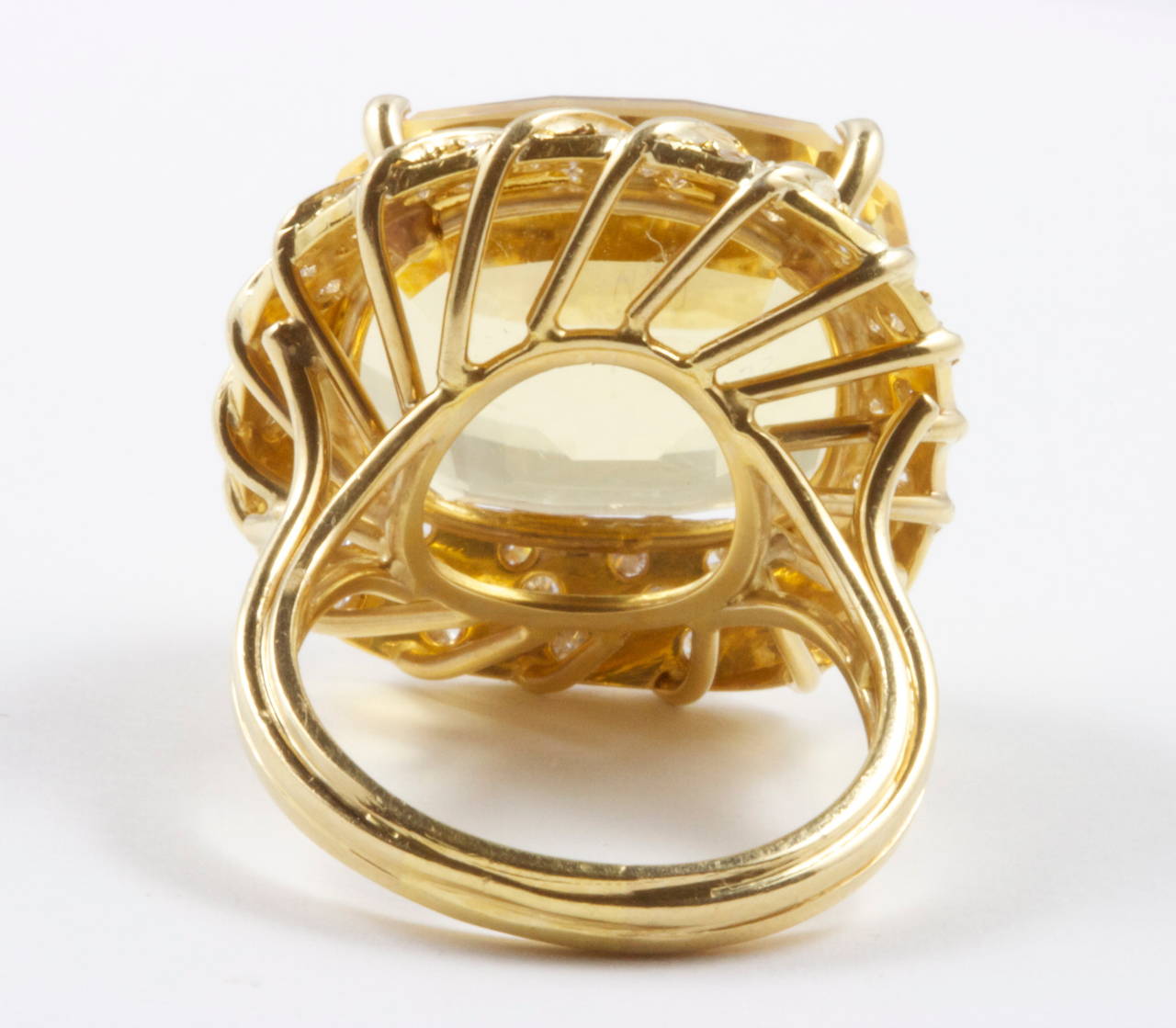 Citrine Diamond Gold Cocktail Ring 1