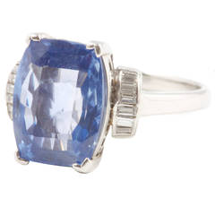 GIA 4.10 carat Ceylon Sapphire Diamond Platinum Ring
