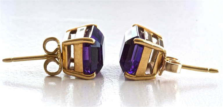 Tiffany & Co. Russian Amethyst Gold Earrings
