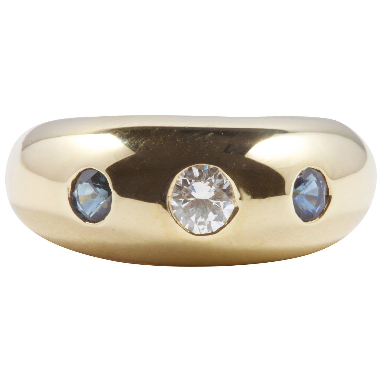 Cartier Diamond Sapphire Gold Ring at 1stdibs