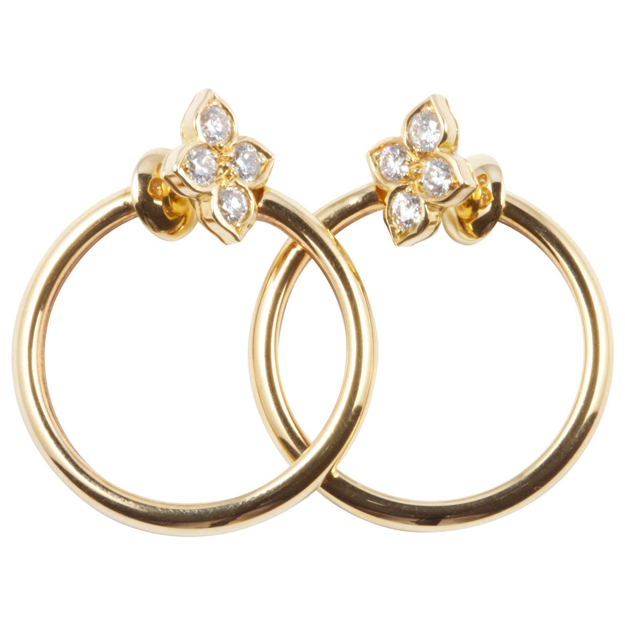 Cartier Diamond Gold Earrings