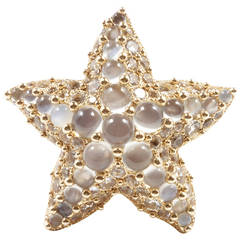 Pomellato Moonstone White Topaz Gold Starfish Ring