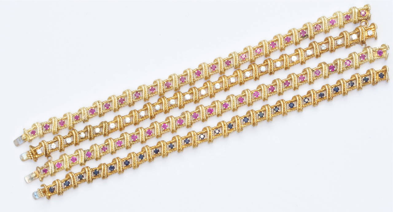 Tiffany & Co. Sapphire Gold Line Bracelet 1
