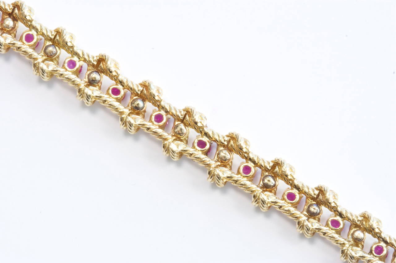 Women's Tiffany & Co. Ruby Gold Line Bracelet