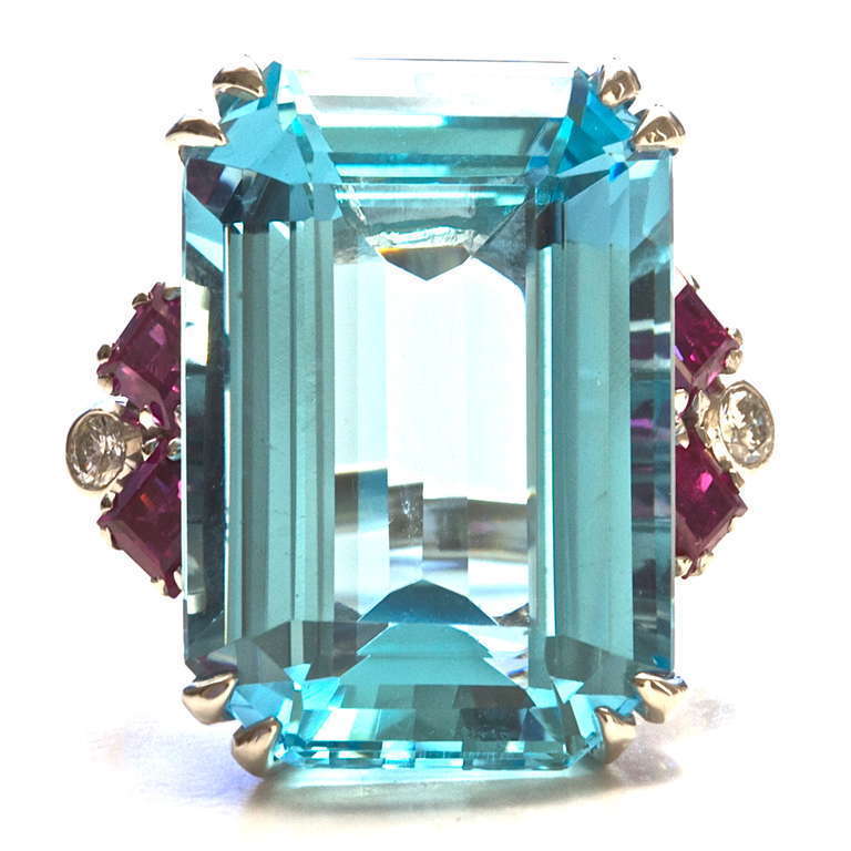 Aquamarine Ruby Diamond Ring 2