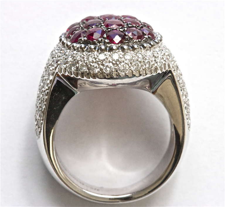 Mouawad Ruby Diamond Ring In New Condition In Beverly Hills, CA