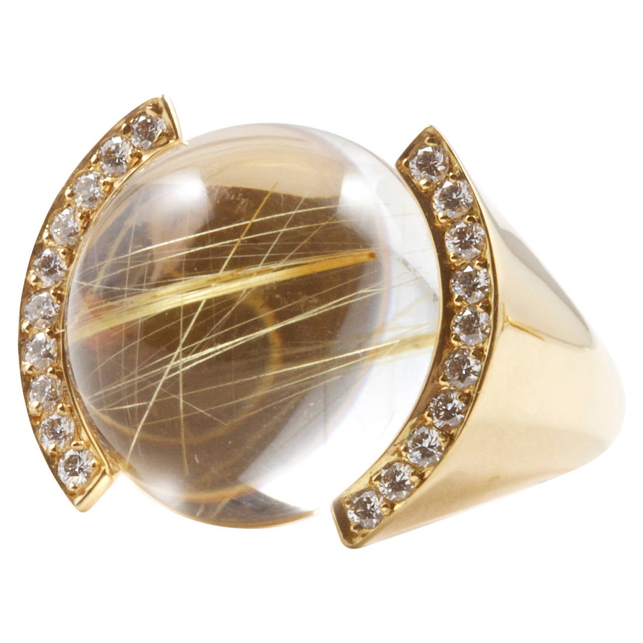 Cartier Rock Crystal Diamond Gold Ring