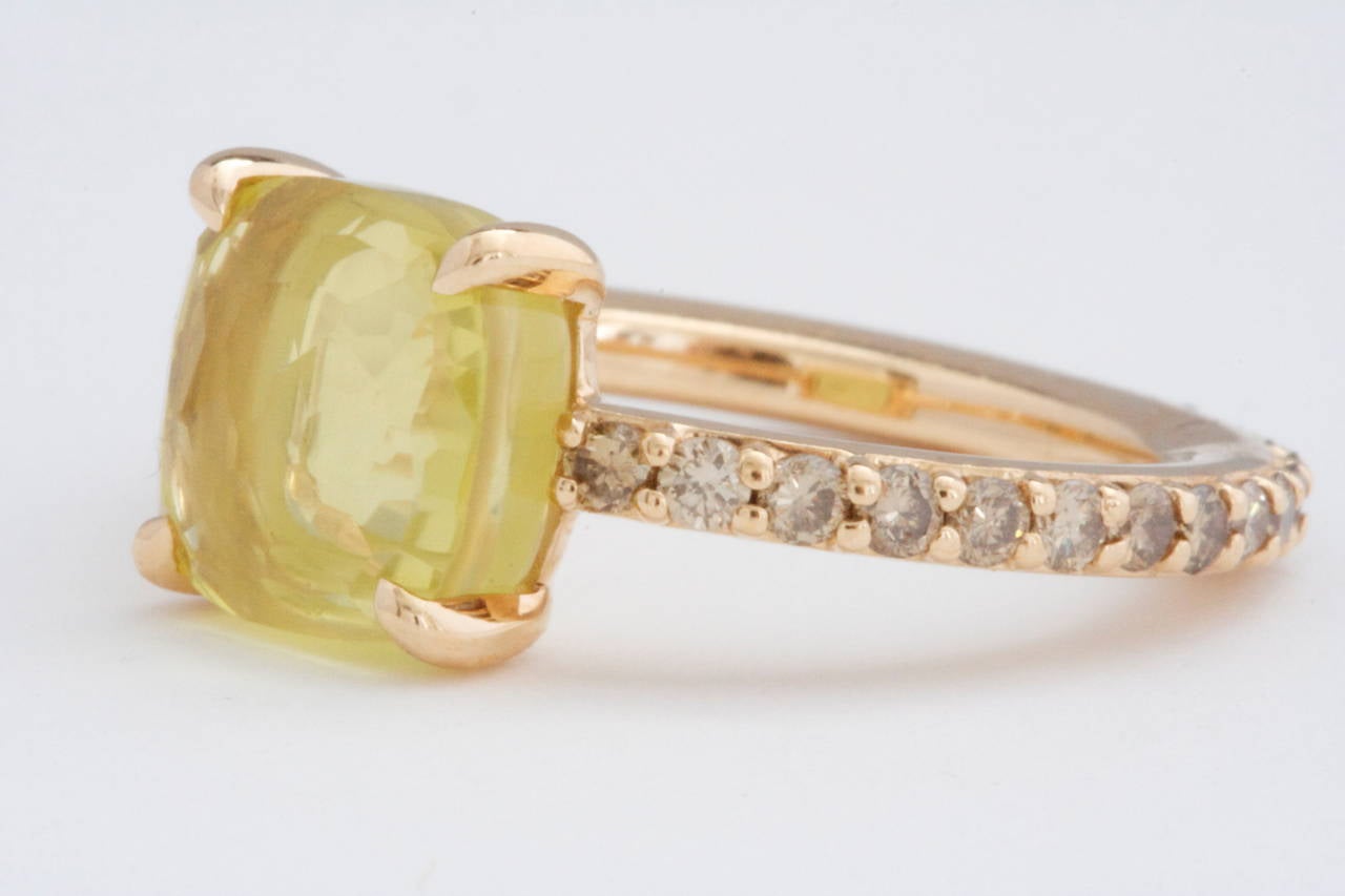 Pomellato Baby Zitrone Citrin Diamant Gold Ring
