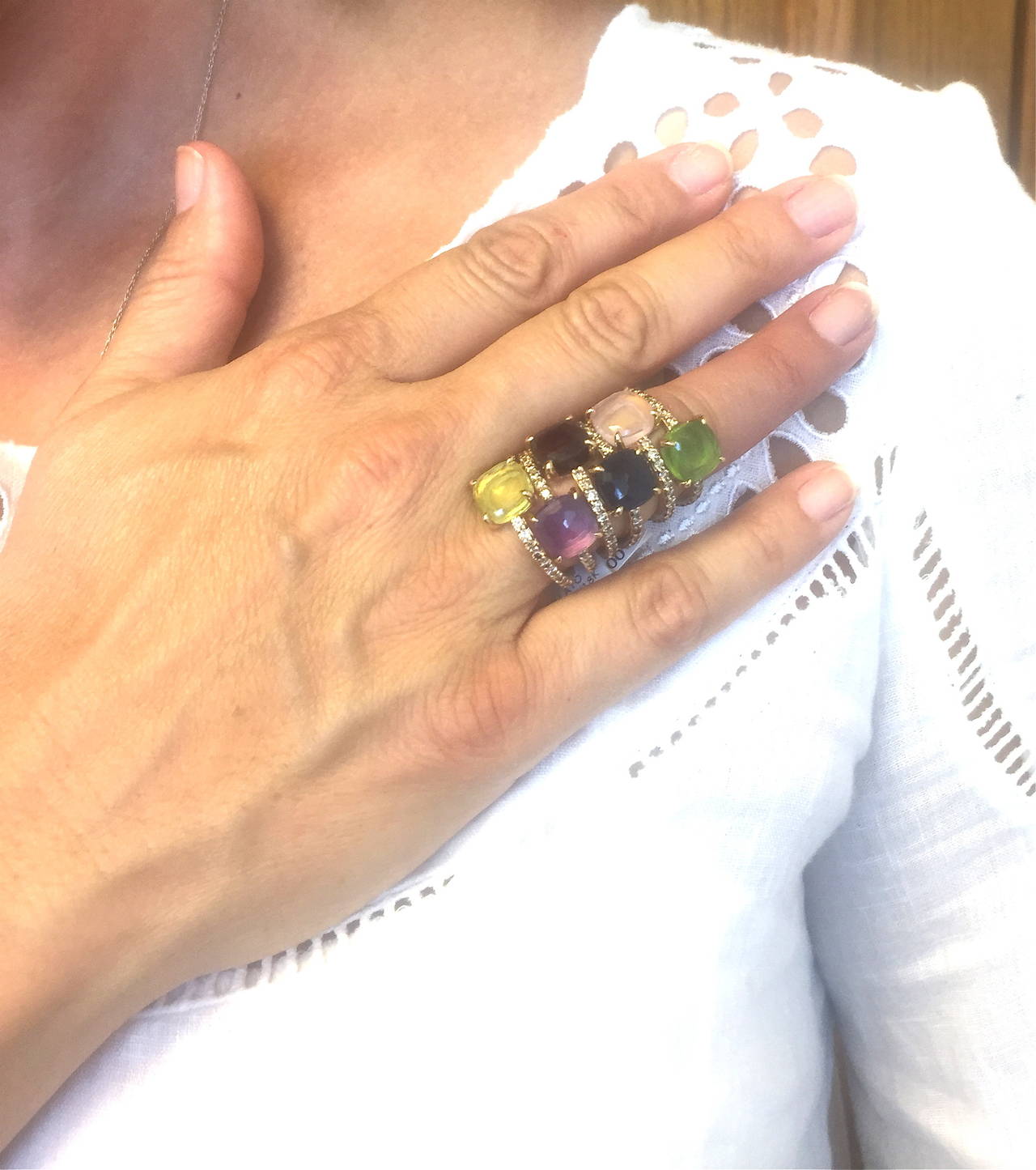 Women's Pomellato Baby Peridot Diamond Gold Ring